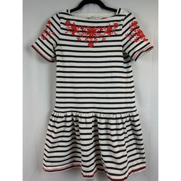 Kate Spade New York Dresses & Skirts - Kate Spade Broome Street Nautical Striped Embroidered Drop Waist Dress XS